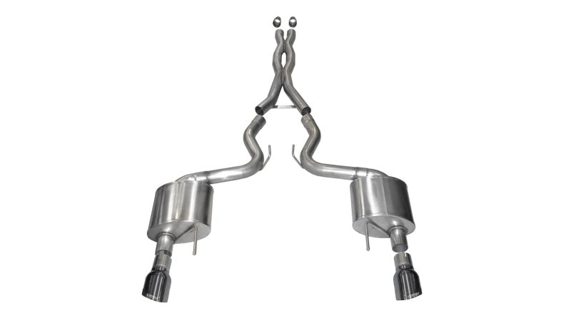 CORSA Performance 2015-2017 Ford Mustang GT Coupe 5.0L 3in Sport Cat-Back Exhaust Dual Rear Exit with Gun Metal Tips - photo 3