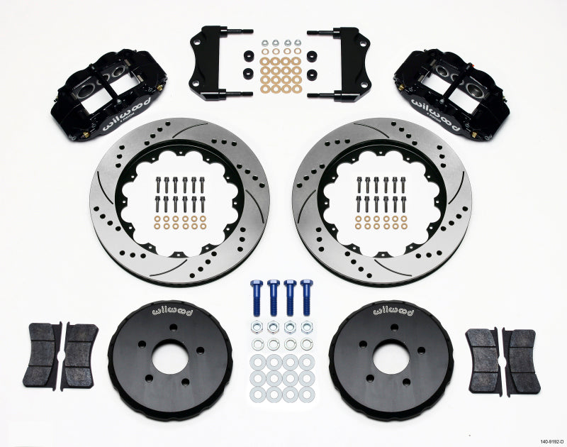 Wilwood Nissan 350Z / Infiniti G35 Forged Narrow Superlite 6R Front Big Brake Kit (14in) - Black / Drilled & Slotted