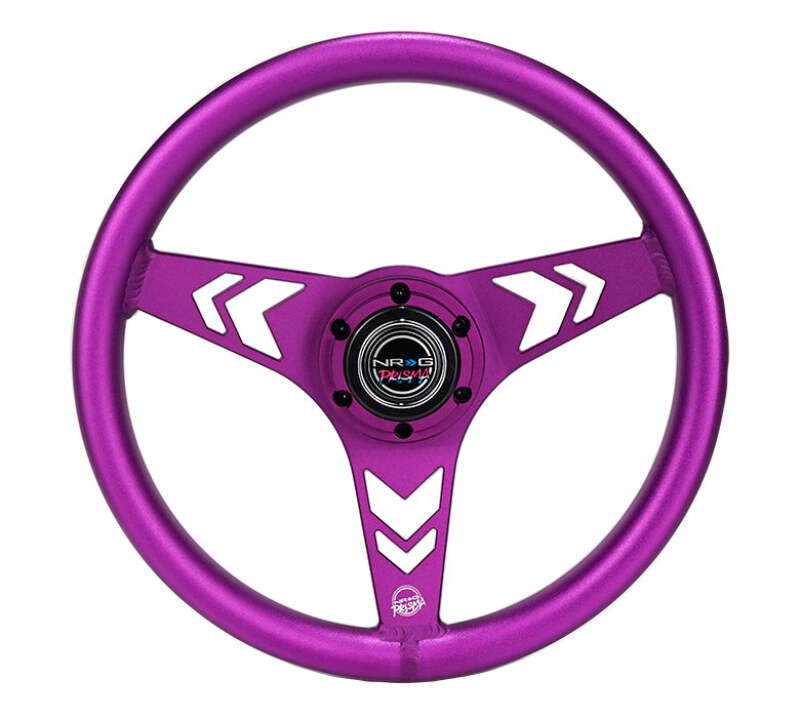 NRG Aluminum Steering Wheel 330mm - Arow Cutout - Ergonomic Grip - Anadized Purple (RST-070-PP)