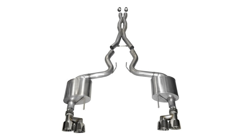 CORSA Performance 2015-2017 Ford Mustang GT 5.0 3in Cat-Back Exhaust Polish Quad Tips (Xtreme)