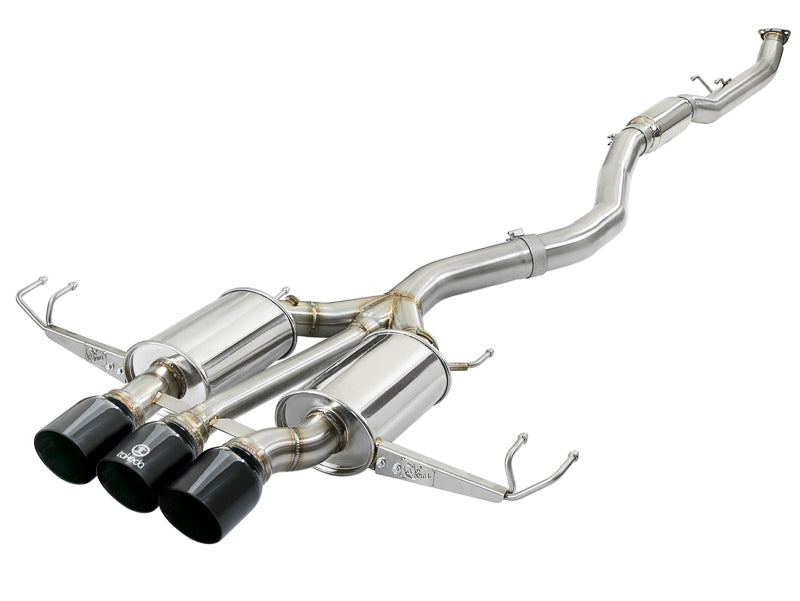 aFe Takeda 3in 304 Stainless Steel Cat-Back Exhaust with Tri-Black Tips 2017-2018 Honda Civic Type R L4 2.0L