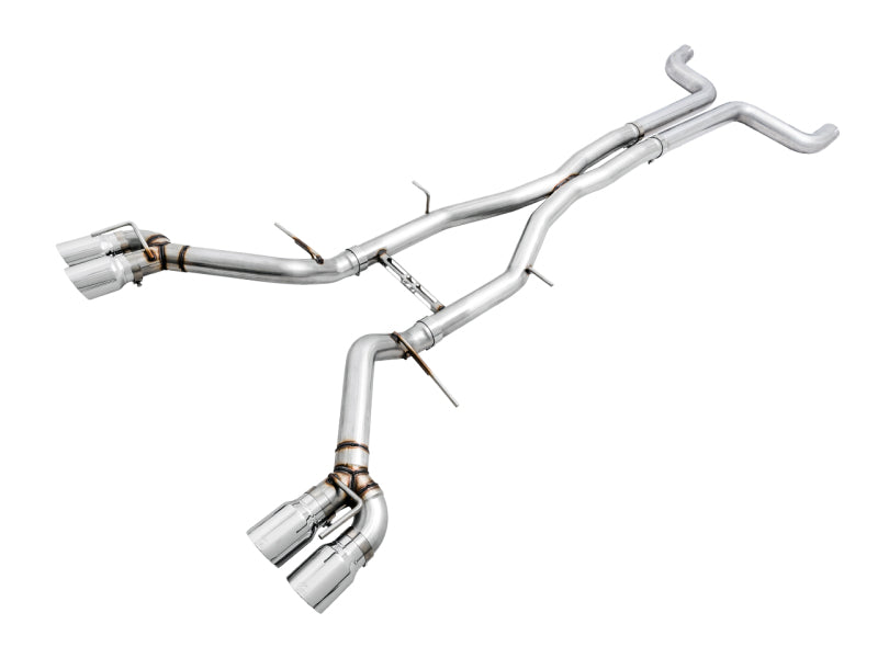 AWE Tuning 2016-2019 Chevrolet Camaro SS Non-Res Cat-Back Exhaust - Track Edition (Quad Chrome Silver Tips)