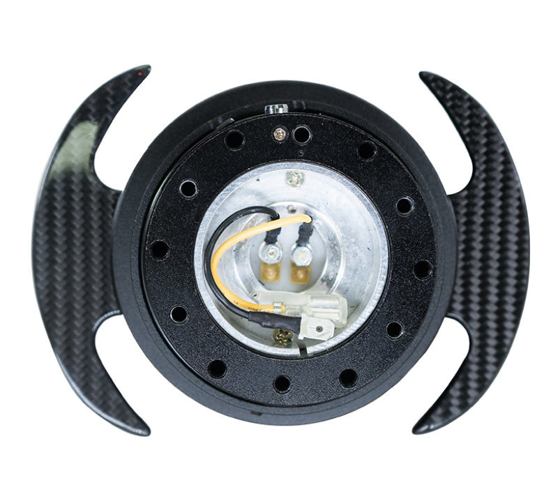 NRG Quick Release Kit Gen 3.0 - Black Body / Black Ring w/ Carbon Fiber Handles (SRK-650CF) - photo 3