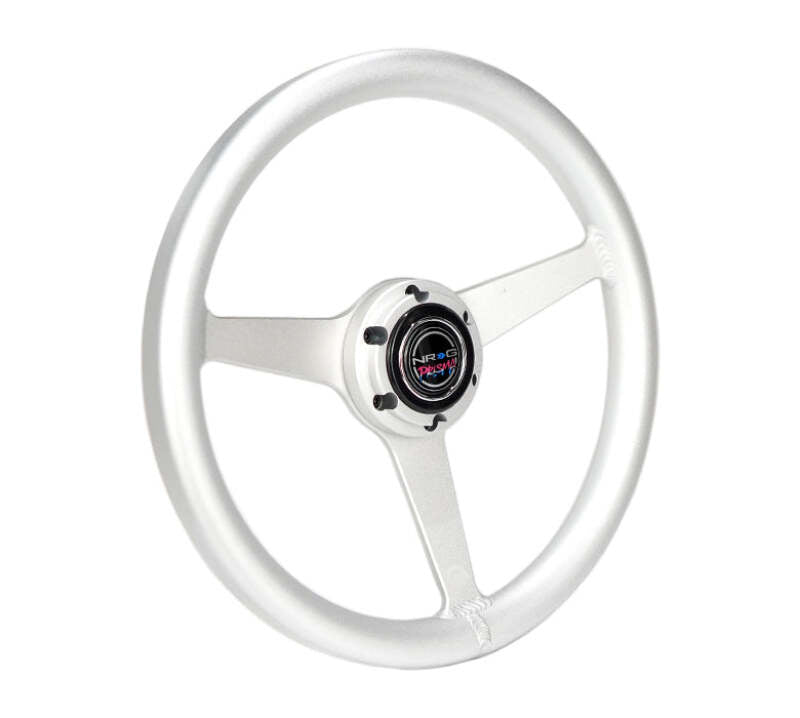 NRG Aluminum Steering Wheel 330mm - Heritage Solid Spoke - Ergonomic Grip - Anadized Silver (RST-071-SL) - photo 2