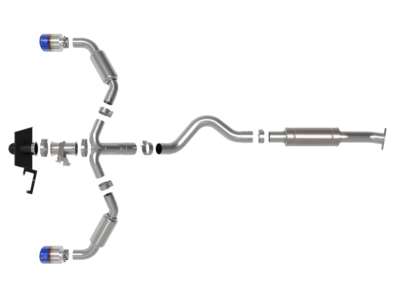 aFe 2023-2024 Toyota GR Corolla L3 1.6L Gemini XV 3in to 2-1/2in Cat-Back Exhaust with Blue Flame Tips - photo 3