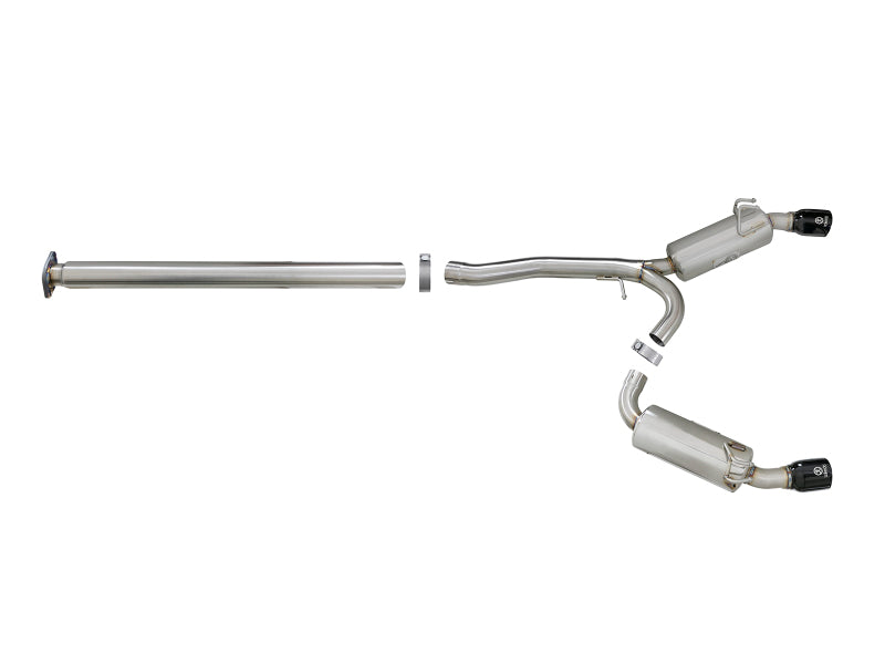 aFe Takeda 3in. to 2.5in. 304 Stainless Steel Cat-Back Exhaust 2008-2015 Mitsubishi Lancer EVO I4-2.0L - Black Tips - photo 5