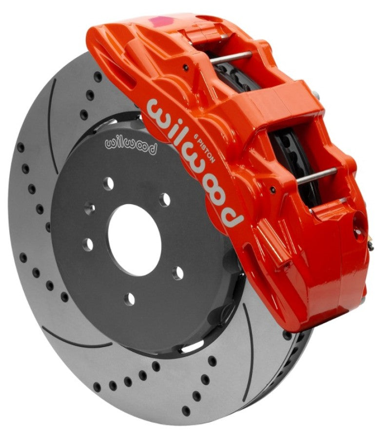 Wilwood 2014-2019 Chevrolet Corvette C7 SX6R Front Big Brake Kit (15in) - Red / Drilled & Slotted