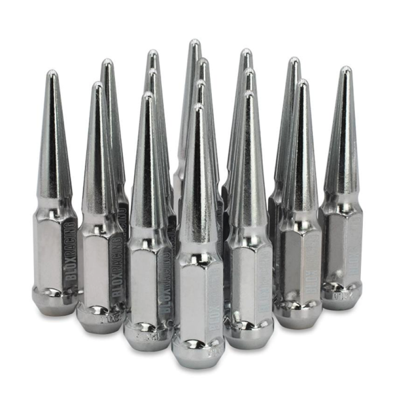 BLOX Racing Spike Forged Lug Nuts - Chrome - 12x1.25 - Set of 16 (BXAC-00150-16)