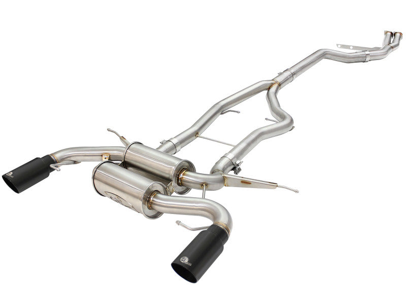 aFe MACH Force-Xp 304 Stainless Steel Black Tip 3.0in-2.5in Dia Cat-Back Exhaust 2011-2013 BMW 335i (E90/E92) 3.0L - photo 2