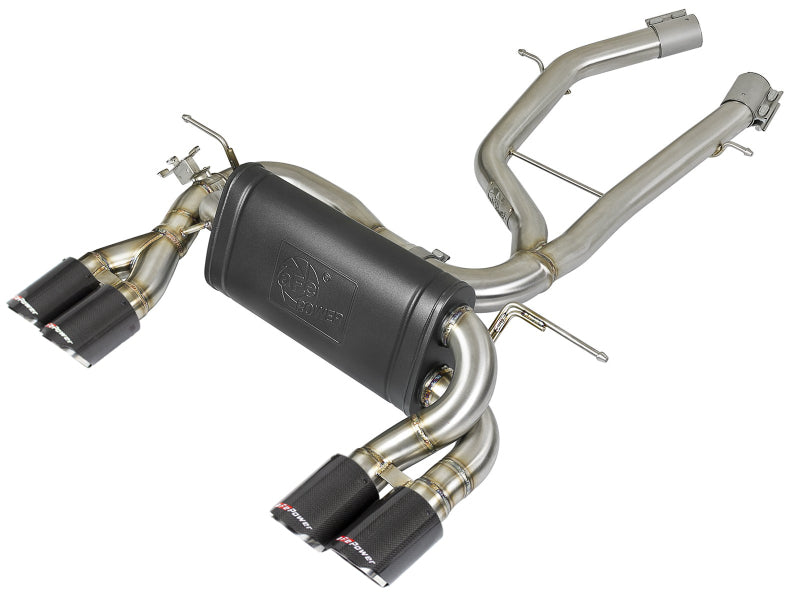 aFe MACH Force-Xp 2-1/2in Stainless Steel Axle-Back Exhaust with CF 2015-2019 BMW M3/M4 (F80/82/83)