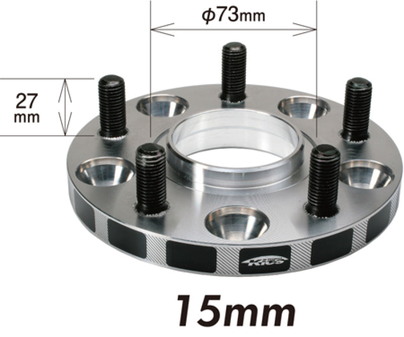 Project Kics 5x114.3 Wide Tread Spacers - 15mm - 12x1.25 - 66mm Hub (W5115W366)