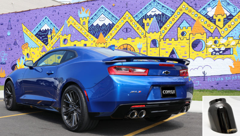 CORSA Performance 2017-2024 Chevrolet Camaro SS 6.2L V8 2.75in Black Sport Axle-Back Exhaust - photo 4