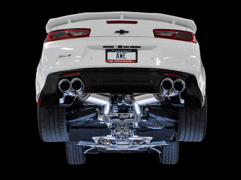 AWE Tuning 2016-2019 Chevrolet Camaro SS Res Cat-Back Exhaust - Touring Edition (Quad Chrome Silver Tips) - photo 5