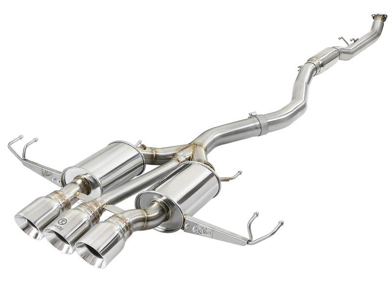 aFe Takeda 3in 304 Stainless Steel Cat-Back Exhaust with Tri-Polished Tips 2017-2018 Honda Civic Type R L4 2.0L
