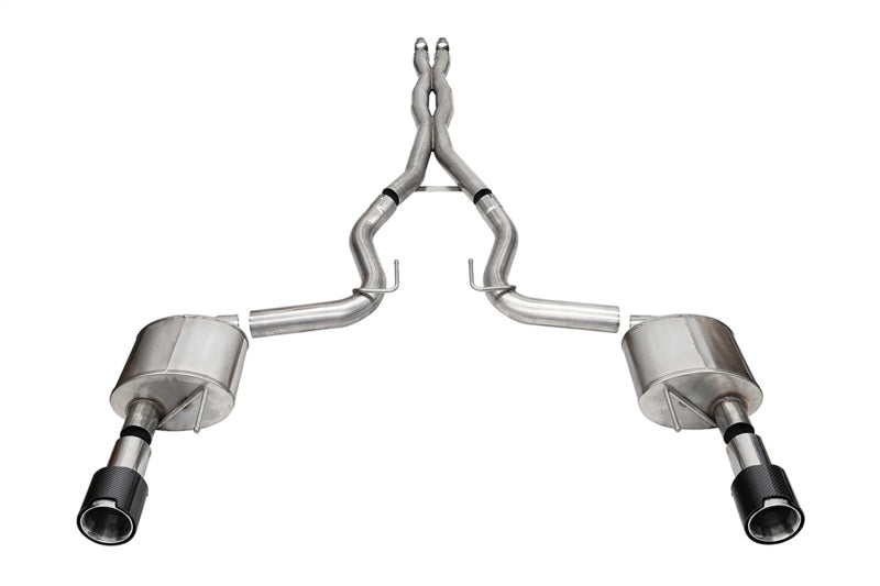 CORSA Performance 2024 Ford Mustang GT Coupe 3in Xtreme Cat-Back Exhaust - 4.5in Carbon Fiber Tips