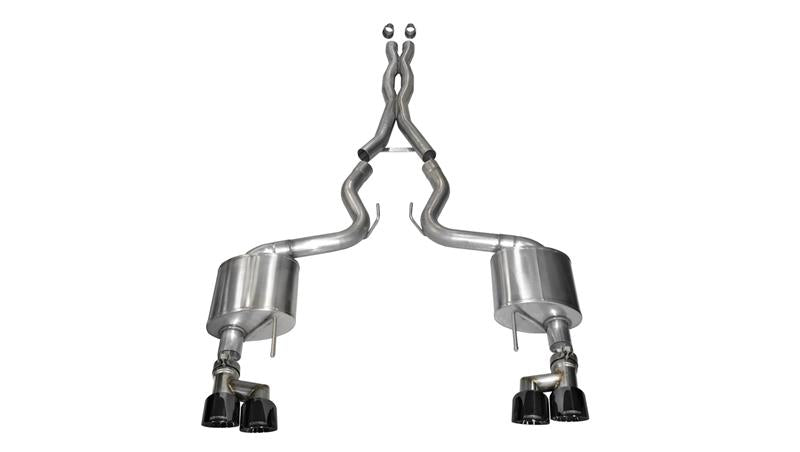 CORSA Performance 2015-2017 Ford Mustang GT 5.0 3in Cat-Back Exhaust Black Quad Tips (Xtreme) - photo 4