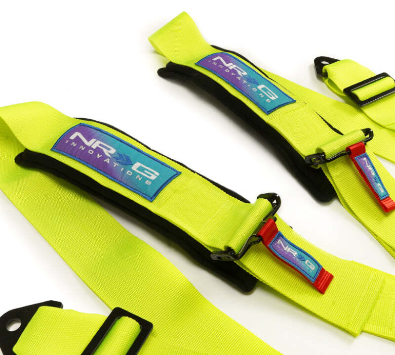 NRG SFI 16.1 5-Point 3 Inch Seat Belt Harness with Pads / Cam Lock - Neon Green (SBH-B6PCNG) - photo 3