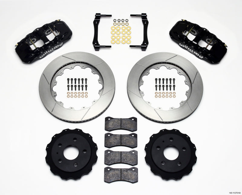 Wilwood 2010-2015 Chevrolet Camaro Aero4 Rear Big Brake Kit (14.25in) - Black / Slotted