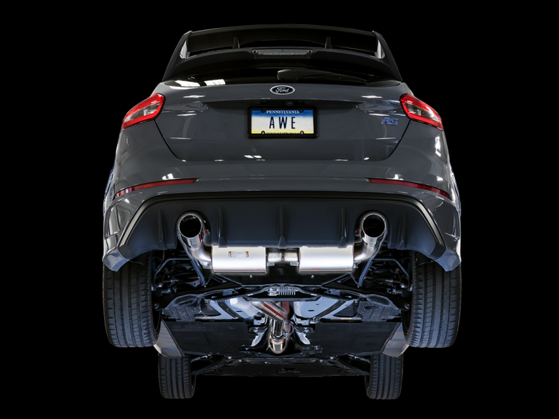 AWE Tuning Ford Focus RS Touring Edition Cat-Back Exhaust - Non-Resonated - Chrome Silver Tips - photo 5
