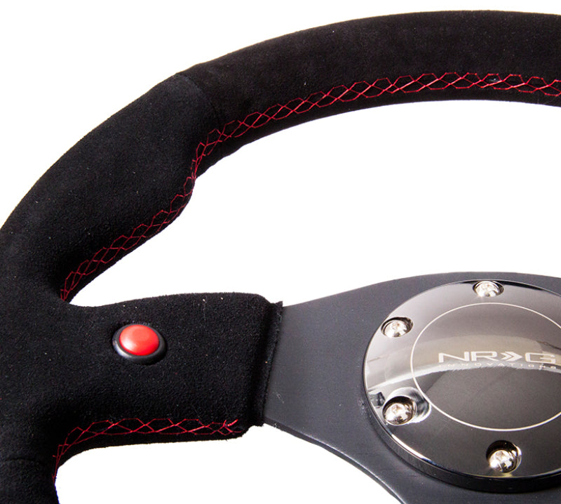 NRG Reinforced Steering Wheel (320mm) Black Suede w/ Dual Buttons (RST-007S) - photo 6