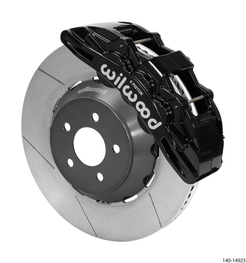 Wilwood 2015-2023 Ford Mustang SX6R Front Big Brake Kit (15in) - Black / Slotted