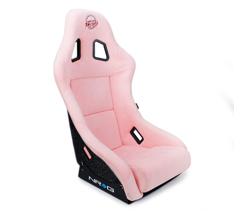 NRG FRP Bucket Seat Prisma Edition w/ Pearlized Back and Pink Alcantara