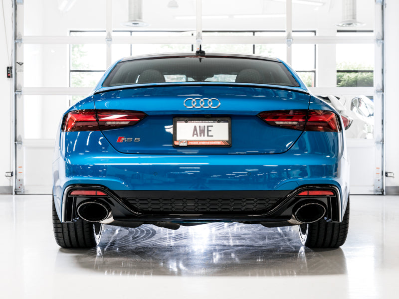 AWE Tuning Audi B9.5 RS 5 Coupe Non-Resonated Touring Edition Exhaust - RS-Style Diamond Black Tips - photo 4