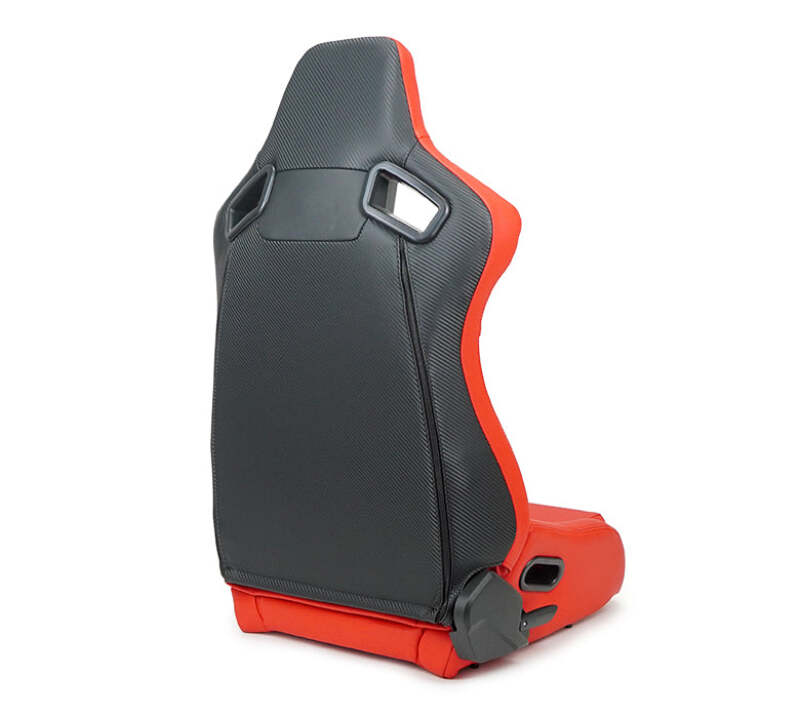 NRG Omega Reclinable Racing Seat (Pair) Red with Black Carbon Vinyl Back (RSC-750RD/BK L/R) - photo 4