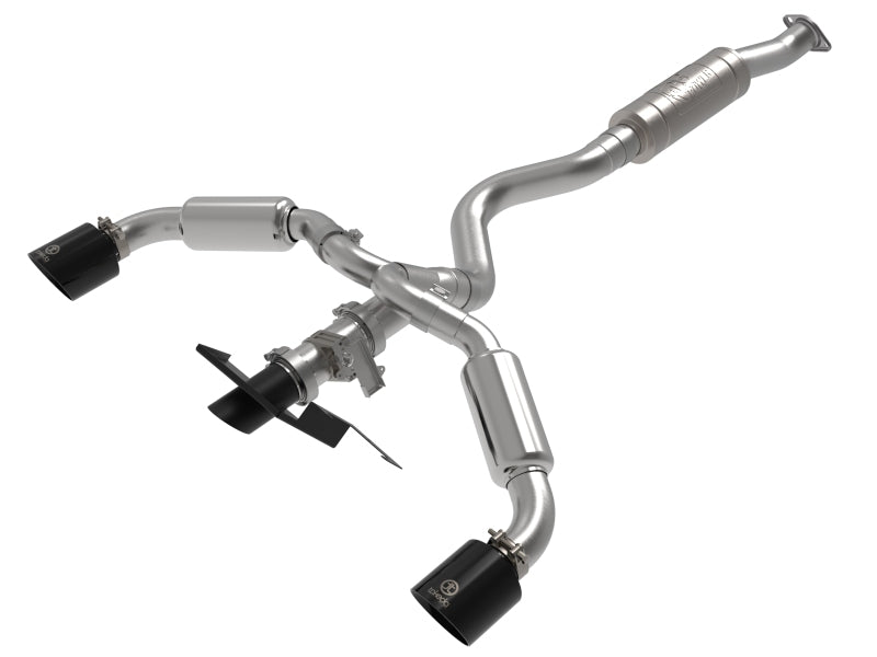 aFe 2023-2024 Toyota GR Corolla L3 1.6L Gemini XV 3in to 2-1/2in Cat-Back Exhaust with Black Tips