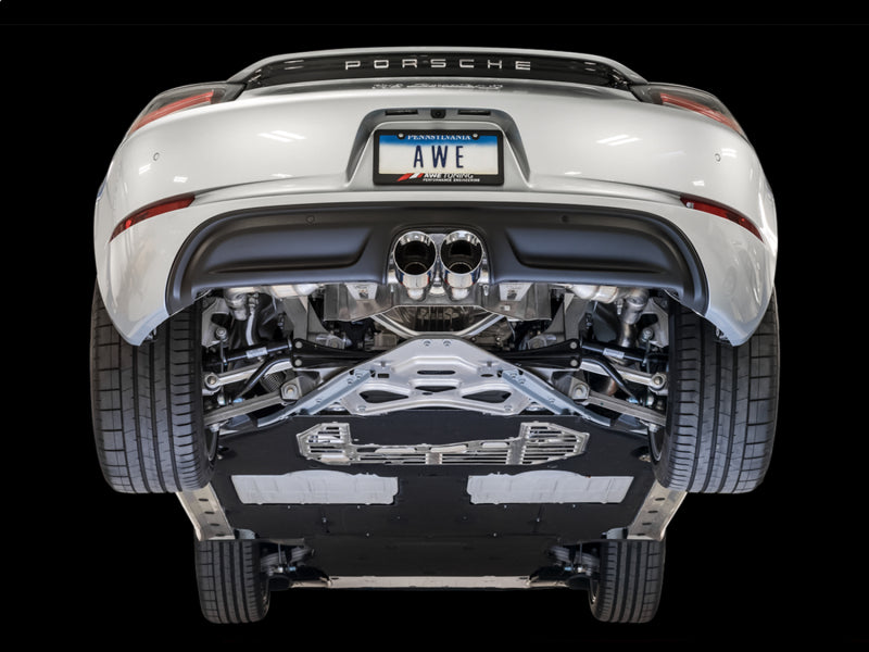 AWE Tuning Porsche 718 Boxster / Cayman Touring Edition Exhaust - Chrome Silver Tips - photo 6