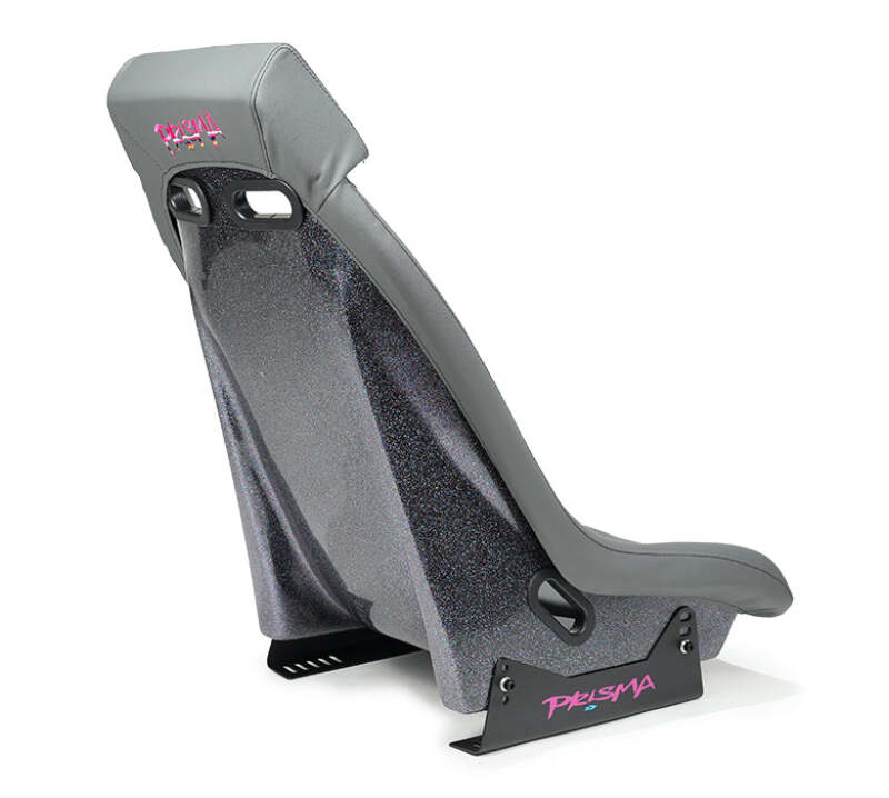 NRG GT Retro Bucket Seat -Gunmetal PVC Leather Gunmetal Stitching Multicolor Fiberglass Back Glitter (PRI-150GM) - photo 2