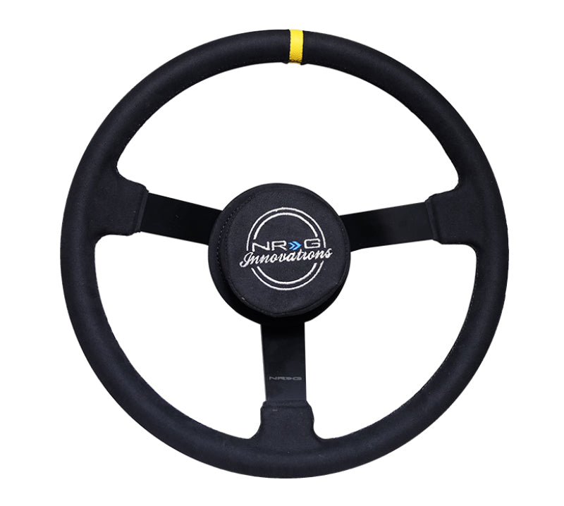 NRG Reinforced Steering Wheel (380mm) Nascar/ Alcantara 3 Spoke w/ NRG Logo/ Removable Crushed Pad (RST-380MB-A)