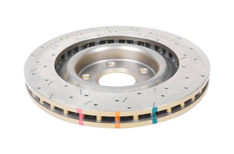 DBA Chevrolet Corvette (C5/C6) 4000 Series XS Drilled & Slotted Front Brake Rotor, Gold Hat (DBA42990XS)