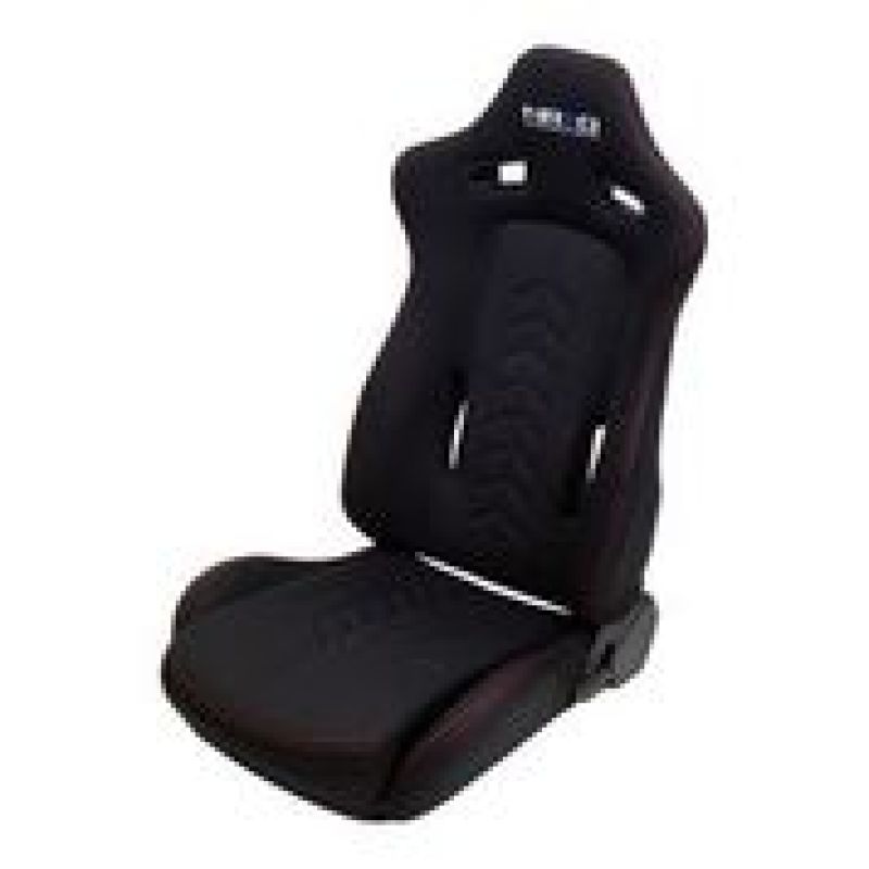 NRG Sport Seats (Pair) Cloth w/ NRG Logo & NRG Arrow Cushion Imprint - Black w/ Red Stitch (RSC-800L/R) - photo 3