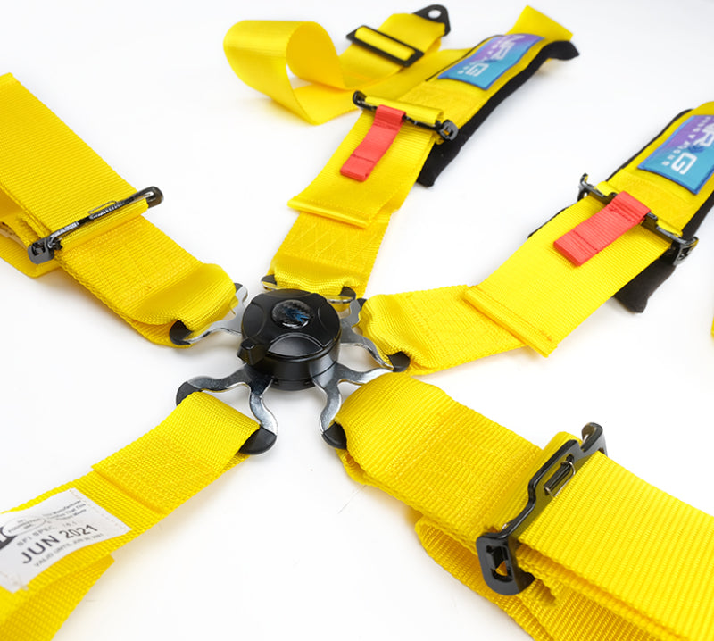 NRG 5PT 3in. Seat Belt Harness / Cam Lock - Yellow (SBH-B6PCYL) - photo 2