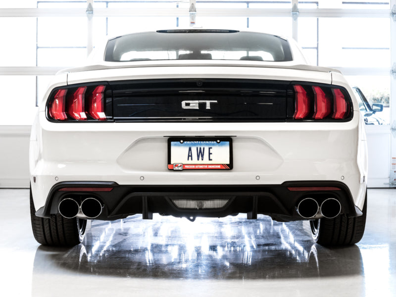 AWE Tuning 2018+ Ford Mustang GT (S550) Cat-Back Exhaust - Touring Edition (Quad Chrome Silver Tips) - photo 4
