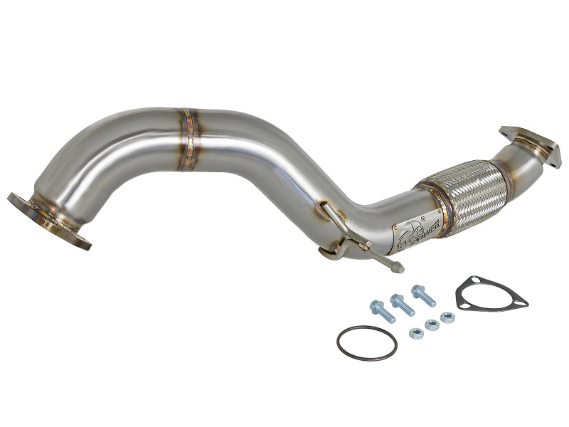 aFe Twisted Steel 3in Rear Down-Pipe/Mid Pipe 2017+ Honda Civic Type R I4 2.0L - photo 2