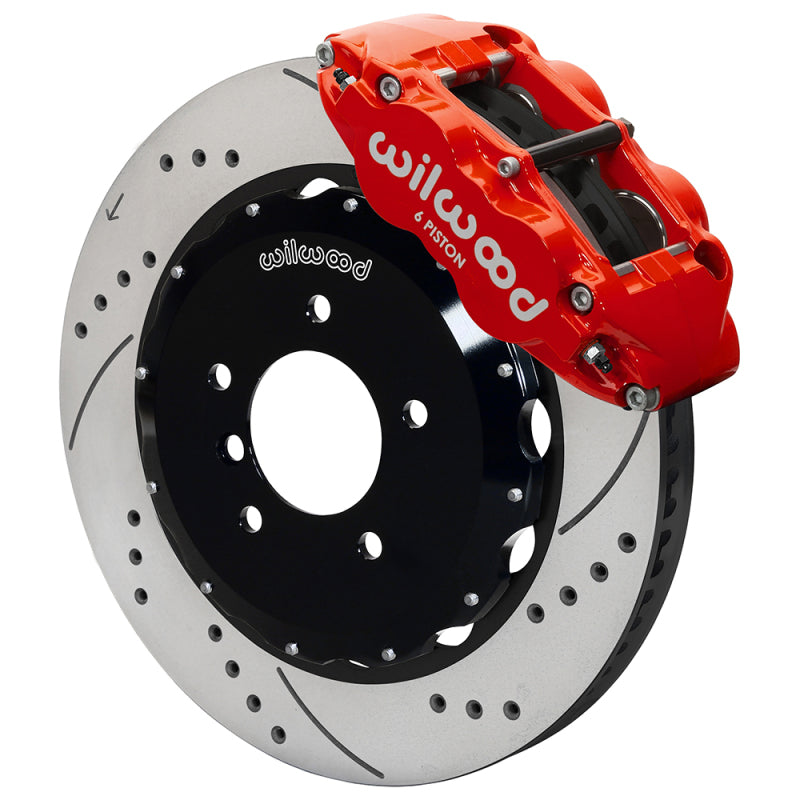 Wilwood BMW M3 E36 Narrow Superlite 6R Front Big Brake Kit (14in) - Red / Drilled & Slotted