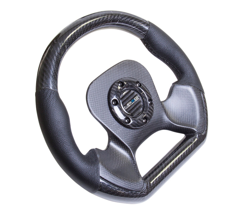 NRG Carbon Fiber Steering Wheel (320mm) CF Center Plate & Two-Tone Carbon w/ Leather Trim Handles (ST-X10CF) - photo 5