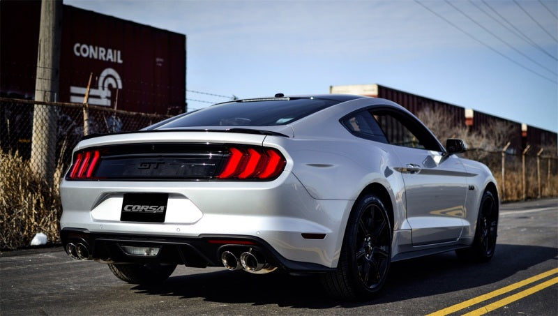 CORSA Performance 2018-2023 Ford Mustang GT Fastback 5.0L 3in Cat-Back System Dual Rear Exit with 4in Polished Tips - photo 3