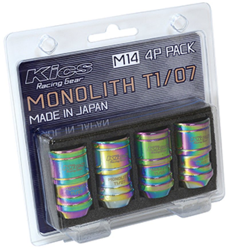 Project Kics 14x1.50 Neochrome T1/07 Monolith Lug Nuts - 4 Pcs (WMN04N4P)
