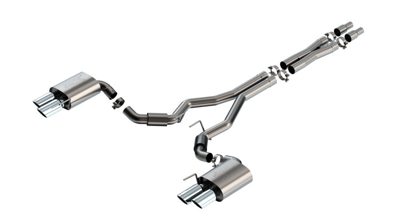 Borla 2024 Ford Mustang GT 5.0L V8 3 in ATAK Cat-Back Non-Active Exhaust - Chrome Quad Tip