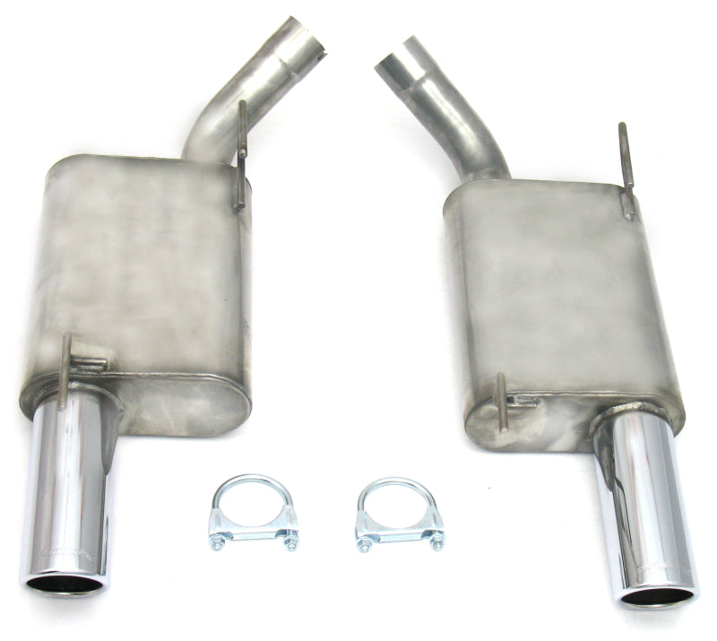 JBA 2007-2010 Ford Mustang GT/GT500 4.6L/5.4L 409 Stainless Steel Dual 3.5in Rear Exit Axle-Back Exhaust