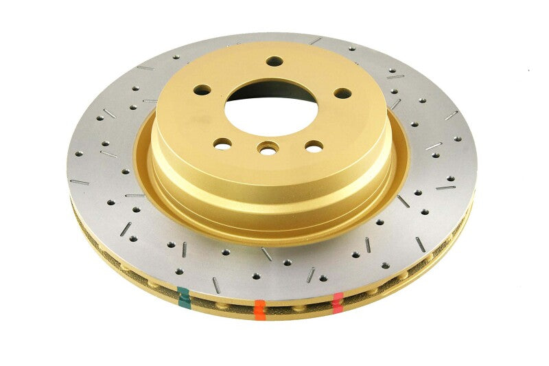 DBA BMW 335i (E9X) 4000 Series XS Drilled & Slotted Rear Brake Rotor, Gold Hat (DBA42859XS)