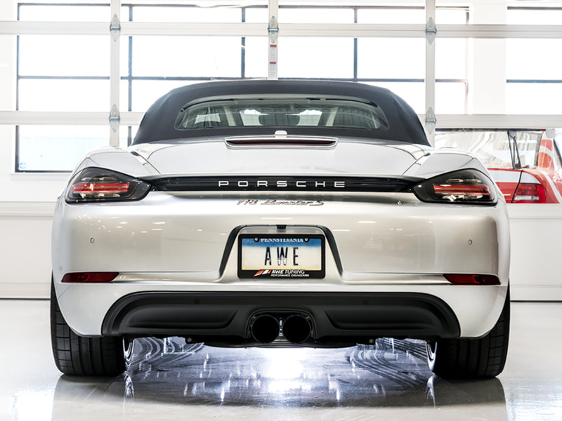 AWE Tuning Porsche 718 Boxster / Cayman SwitchPath Exhaust (PSE Only) - Diamond Black Tips - photo 3