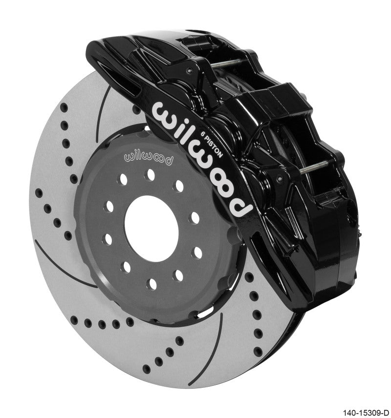 Wilwood 2005-2013 Chevrolet Corvette C6 SX6R Front Big Brake Kit (14in) - Black / Drilled & Slotted