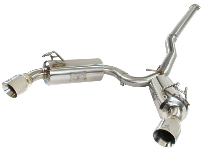 aFe Takeda Exhaust 304 Stainless Steel Dual Cat-Back with Polished Tips 2008-2013 Mitsubishi Lancer Evo X L4 2.0L Turbo - photo 3