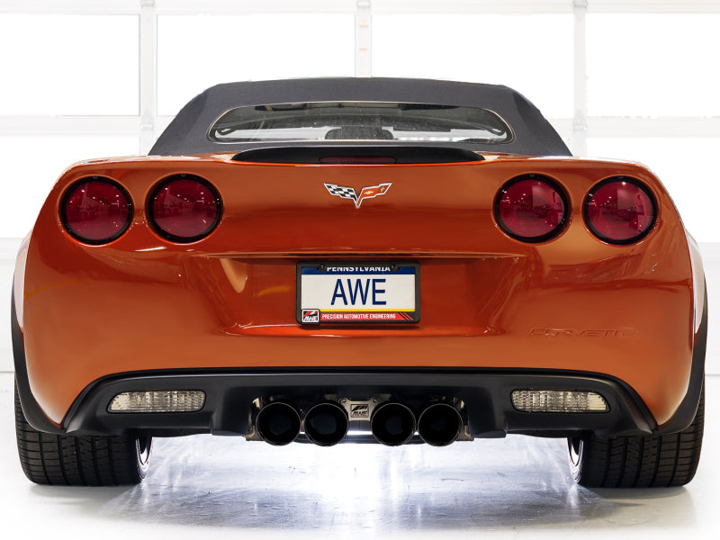 AWE Tuning 2005-2007 C6 Chevrolet Corvette 6.0L Track Edition Axle-Back Exhaust with Diamond Black Tips - photo 3