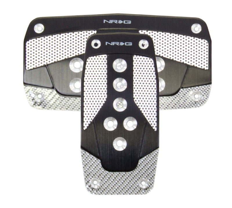 NRG Aluminum Sport Pedal A/T - Black w/ Silver Carbon (PDL-450BK) - photo 2