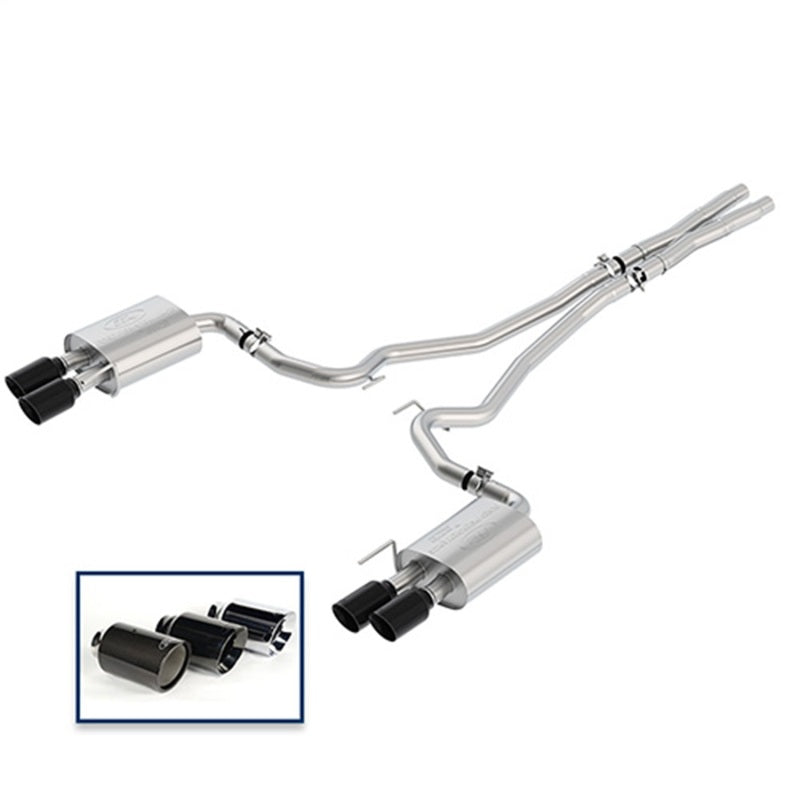 Ford Racing 2018+ Mustang GT 5.0L Cat-Back Extreme Exhaust System with Quad Black Chrome Tips - photo 3